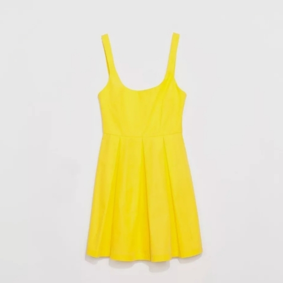 NWOT Zara Yellow Mini Pleated Dresss - Picture 1 of 5